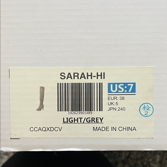 Gray Suede Knee-High Boots - Picture 6 of 6